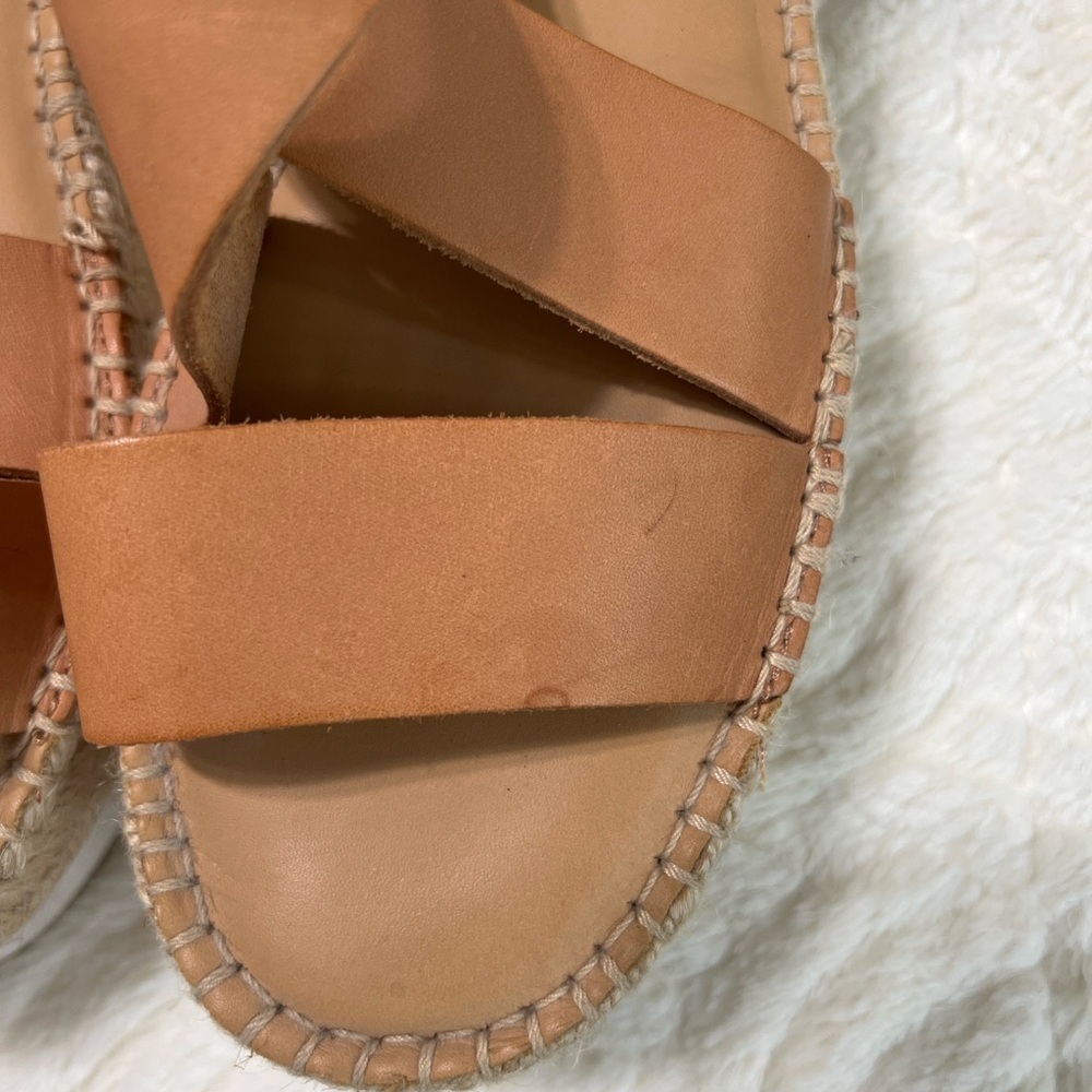 Soludos Olympia Tan Leather Platform Espadrille Sandals Size 10 EUC - Picture 8 of 16